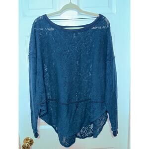 Free people teal green lace tunic size med 1645